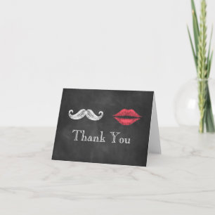 Mustache & Lippen Dank je wel kaart