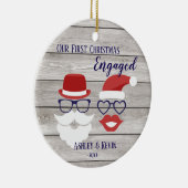 Mustache lippen grappige 1e kerstversiering keramisch ornament (Rechts)