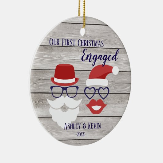 Mustache lippen grappige 1e kerstversiering keramisch ornament (Rechts)