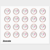 Mustache & Lips Mr. en mevrouw Peach Chevron Weddi Ronde Sticker (Vel)