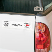 Mustache Lips Mr Mrs Net getrouwd Bumpersticker (Op Truck)