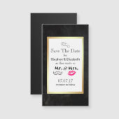 Mustache & Lips Mr. & Mrs Save the Date (Voorkant / Achterkant)