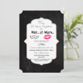 Mustache & Lips Mr. & Mrs. -Verjaardag Kaart (Staand voorkant)