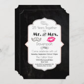 Mustache & Lips Mr. & Mrs. -Verjaardag Kaart (Voorkant / Achterkant)