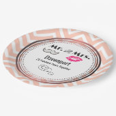 Mustache & Lips Mr. & Mrs. -Verjaardag Papieren Bordje (Gekanteld)