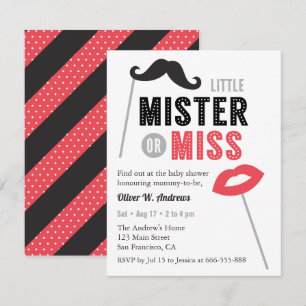 Mustache Lips Props Geslacht Baby shower onthullen Kaart