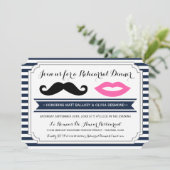 Mustache & Lips repetitie Invitae Kaart (Staand voorkant)