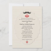 Mustache Lips Retro Weddenschap Kaart (Voorkant)