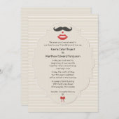 Mustache Lips Retro Weddenschap Kaart (Voorkant / Achterkant)