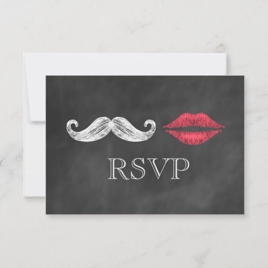 Mustache & Lips RSVP (Achterkant)