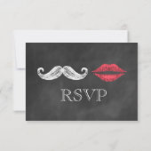 Mustache & Lips RSVP Kaartje (Achterkant)