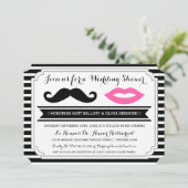 Mustache & Lips Wedding Shower nodigt uit Kaart (Staand voorkant)