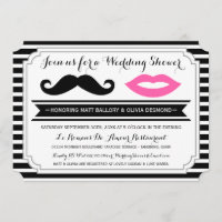Mustache & Lips Wedding Shower nodigt uit