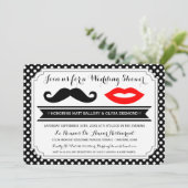Mustache & Lips Wedding Shower nodigt uit Kaart (Staand voorkant)