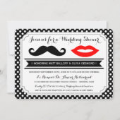 Mustache & Lips Wedding Shower nodigt uit Kaart (Voorkant)