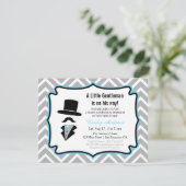 Mustache Little Gentleman Baby Shower Kaart (Staand voorkant)