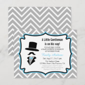 Mustache Little Gentleman Baby Shower Kaart (Voorkant / Achterkant)