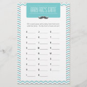 Mustache/Little Man Baby shower ABCs Game (Voorkant)