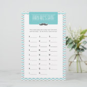 Mustache/Little Man Baby shower ABCs Game (Staand voorkant)