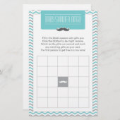 Mustache/Little Man Baby shower Bingo Game Card Briefpapier (Voorkant / Achterkant)