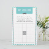 Mustache/Little Man Baby shower Bingo Game Card Briefpapier (Staand voorkant)