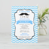 Mustache Little Man Baby shower Invitation Kaart (Staand voorkant)