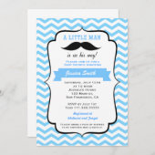 Mustache Little Man Baby shower Invitation Kaart (Voorkant / Achterkant)