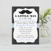 Mustache Little Man Baby shower Invitation Kaart (Staand voorkant)
