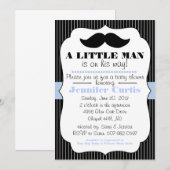 Mustache Little Man Baby shower Invitation Kaart (Voorkant / Achterkant)