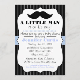 Mustache Little Man Baby shower Invitation Kaart