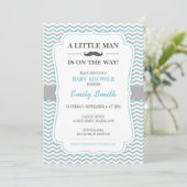 Mustache Little Man Baby shower Invitation Kaart (Staand voorkant)