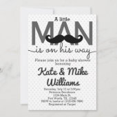 Mustache Little Man Baby shower Invitation Kaart (Voorkant)