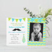 Mustache Little Man Birthday Invitations Kaart (Staand voorkant)