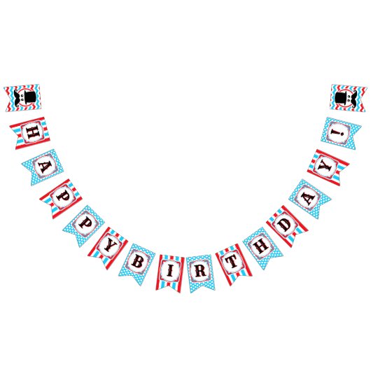 Mustache Little Man Birthday Party Banner Editable (Alle)