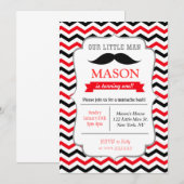 Mustache Little Man Birthday Party Kaart (Voorkant / Achterkant)