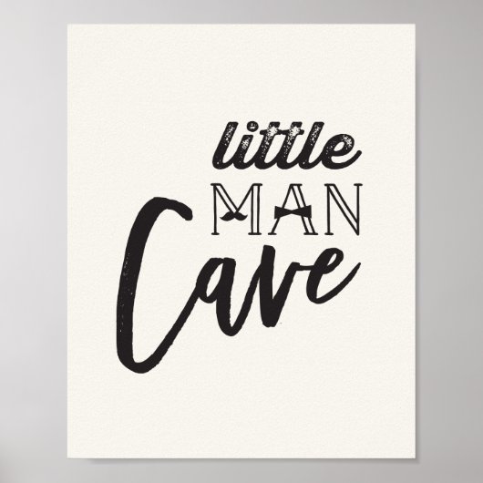 Mustache Little Man Cave Boy Baby Nursery Art Poster (Voorkant)