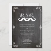 Mustache Love  Chalkboard Gay Wedding Kaart (Voorkant)