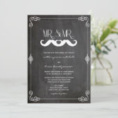 Mustache Love Chalkboard Gay Wedding Kaart (Staand voorkant)