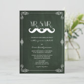 Mustache Love  Chalkboard Gay Wedding Kaart (Staand voorkant)