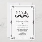 Mustache Love Classic Scrolls Bay Wedding Kaart (Voorkant)