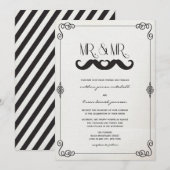 Mustache Love Mr. & de heer Paper Gay Wedding Kaart (Voorkant / Achterkant)