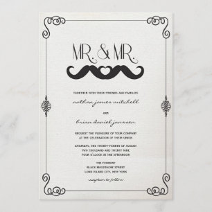 Mustache Love Mr. & de heer  Paper Gay Wedding Kaart