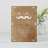 Mustache Love Mr. & de heer  Paper Gay Wedding Kaart (Staand voorkant)