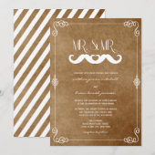 Mustache Love Mr. & de heer  Paper Gay Wedding Kaart (Voorkant / Achterkant)