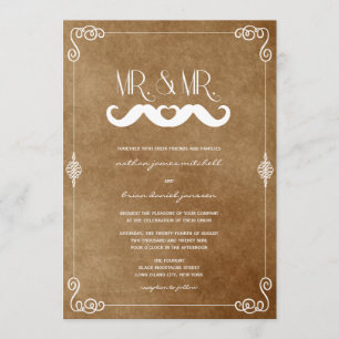 Mustache Love Mr. & de heer  Paper Gay Wedding Kaart