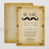 Mustache Love Mr & Mr  Paper Gay Wedding Kaart (Voorkant / Achterkant)