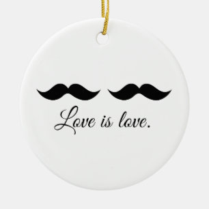 MUSTACHE LOVE -.png Keramisch Ornament