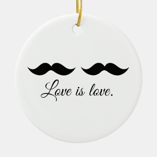MUSTACHE LOVE -.png Keramisch Ornament (Voorkant)