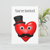 Mustache Love with Tophat Kaart (Staand voorkant)