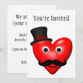 Mustache Love with Tophat Kaart (Voorkant / Achterkant)